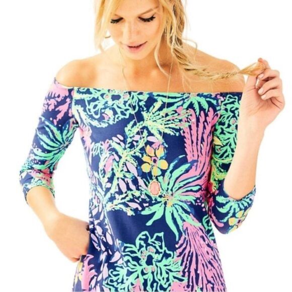 Lilly Pulitzer Laurana OTS Shift Dress AllA Glow - Picture 2 of 13